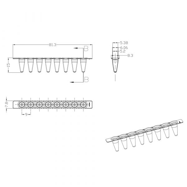 PCR 8-Strip Tubes, 100 μL