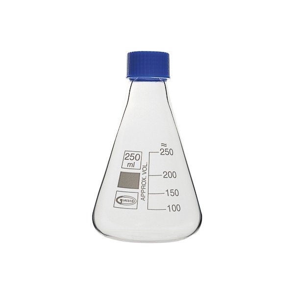 Erlenmeyer flask with screw cap